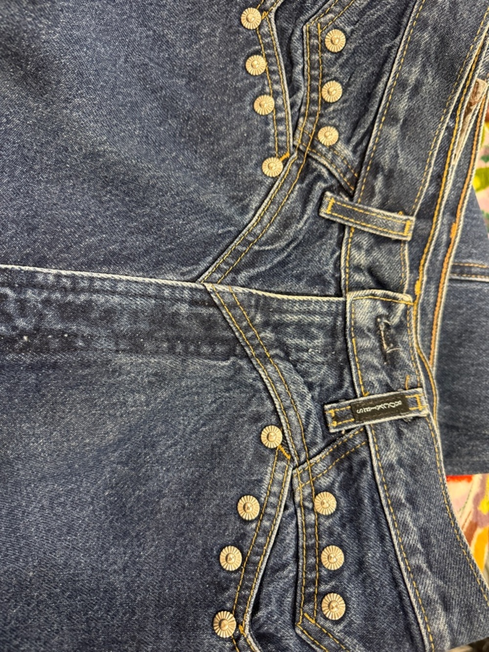 Rockies Dark Blue Denim Jeans with Contrast Stitching